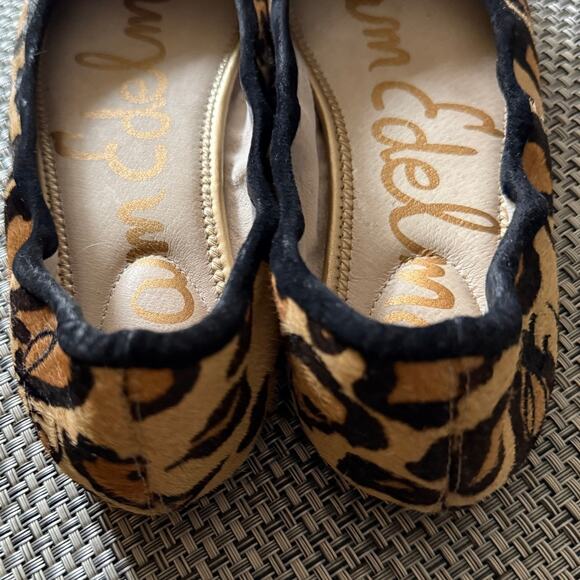 Sam Edelman Felicia Leopard Print Calf Hair Ballet Flat 6.5W Tan Black Cheetah - Picture 6 of 7